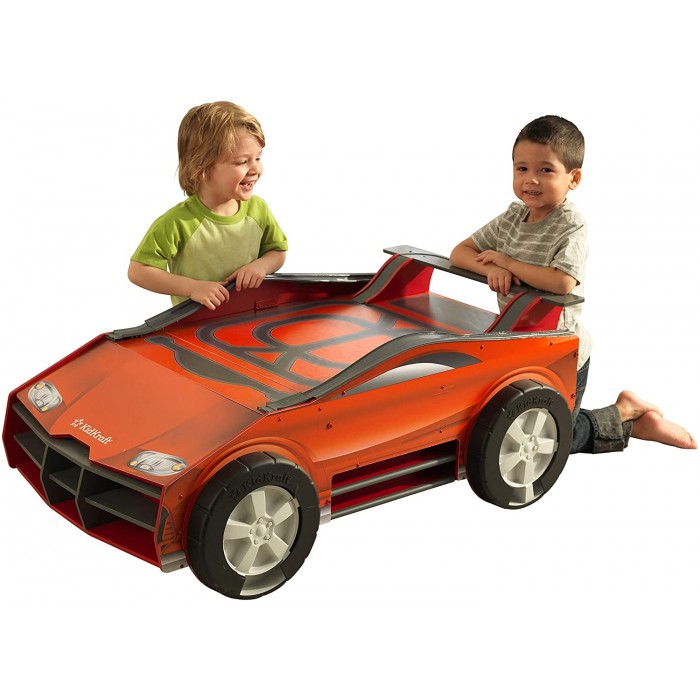Masuta de joaca in forma de Masina - Speed N Play Kidkraft- Masa din lemn cu piste trasee auto si spatiu de stocare